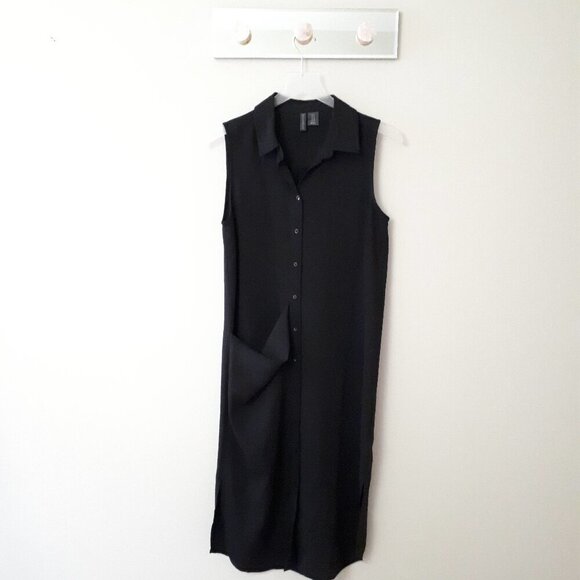 EUC Paraphrase black sheer longline button front blouse, 6 - Picture 4 of 6